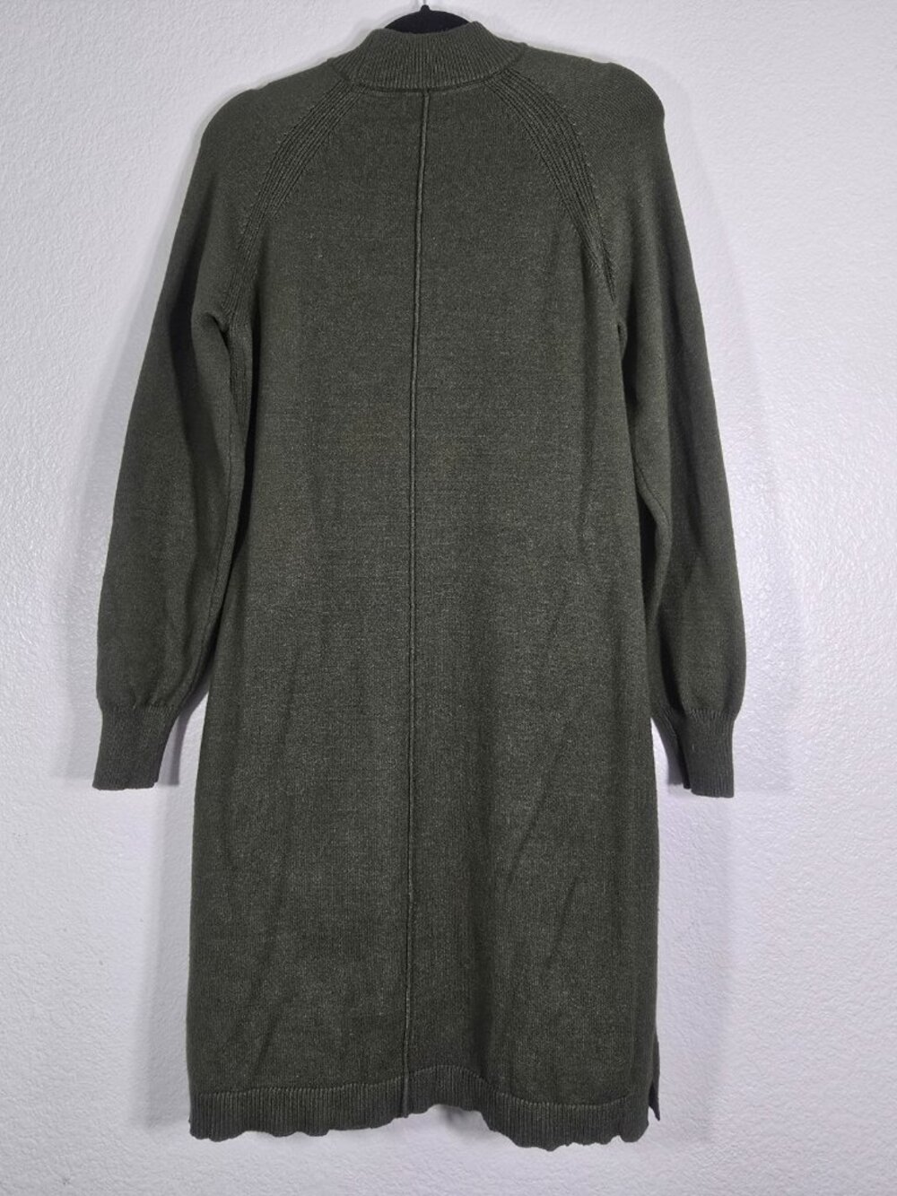 Roots Knit Sweater Dress Women Small Green Mock Neck Long Sleeve Fall Winter